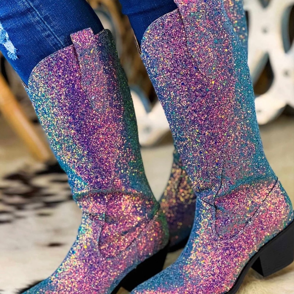 Southern fried Chics glitter boots